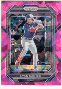 2023 PANINI PRIZM EVAN CARTER RC PINK CRACKED ICE PRIZM #11 NM