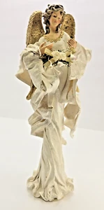 Beautiful White & Gold Guardian Angel Statue - Comfort, Hope, & Faith Decor - Afbeelding 1 van 8