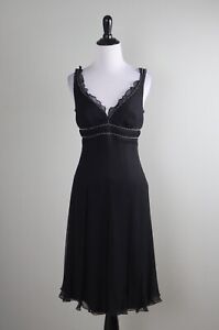 CARMEN MARC VALVO Collection $348 Vintage Beaded 100% Silk Evening Dress Size 4