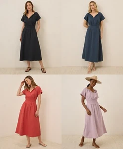 Pact - Coastal Double Gauze Boho Midi Dress (Choose Color/Size) - Picture 1 of 25