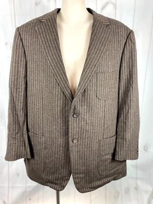 Samuelsohn H Stockton Marrón Rayas Lana 2 Botones Abrigo Deportivo Traje Chaqueta - 50 L Foto 1 de 4