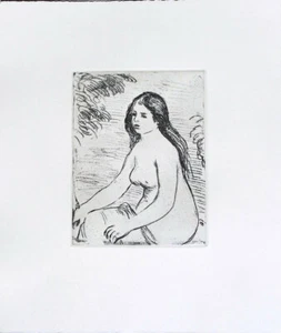 Pierre Auguste Renoir Mujer Sentada Impresionista Restrike Grabado 15 x 11 - Imagen 1 de 2