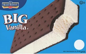 Lot of 2 Big Vanilla Sandwich (Blue Bunny) Ice Cream Truck Sticker 8"x 5" - Picture 1 of 1