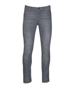 Versace Collection Men's Gray Stretch Cotton Slim Fit Biker Denim Jeans - Gra...