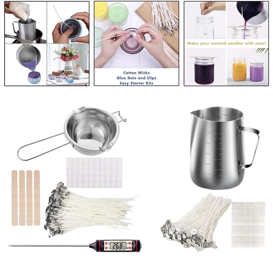 Candle Making Kit Melt Pot Wick Holder DIY Candle Tools Set Easy Operation - Image 1 of 1