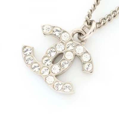 Collar CHANEL Cocomark Joyería Acero Inoxidable Estrás Plateado/Claro Foto 1 de 4