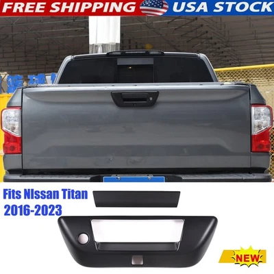 Tailgate Handle Decorative Frame ABS Black 2Pcs Set Fits NIssan Titan 2016-2023 - Image 1 of 4