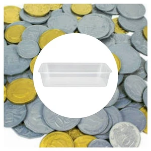 Monedas de plata y oro de 100 monedas 25% más grandes reconocimiento en contenedor - Imagen 1 de 2