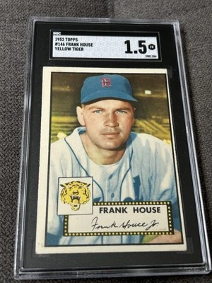 1952 Topps #146 Frank House (Yellow Tiger Variation) PURE YELLOW SGC  1.5.  NICE - Image 1 of 3