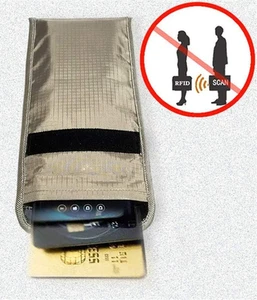 Borsa Faraday custodia protettiva blocco segnale RFID custodia cellulare portafoglio blocco custodia - Foto 1 di 6