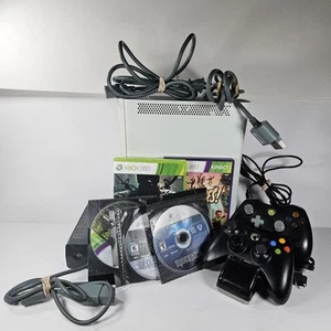 Microsoft Xbox 360 weiß Bundle alle Kabel, Controller, 6 Spiele, getestet funktioniert - Bild 1 von 24