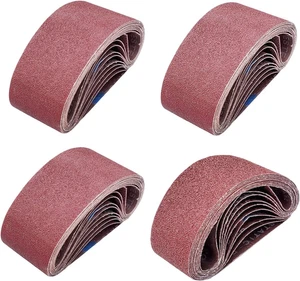 20 PZ Nastri abrasivi abrasivi 2,5 pollici x 14 pollici - 5 ciascuno di 40 80 120 240 grana - Foto 1 di 12