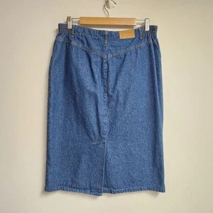 Gonna jeans vintage Jantzen Country Gear blu denim taglia 16 western cowgirlcore - Foto 1 di 13