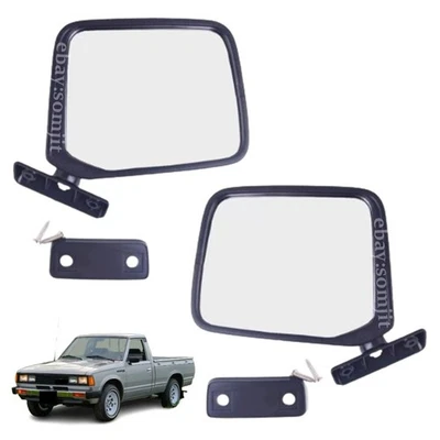 Par de espejos retrovisores laterales negros para motor pickup Nissan Datsun 720 SD23 1980-1986. Foto 1 de 4