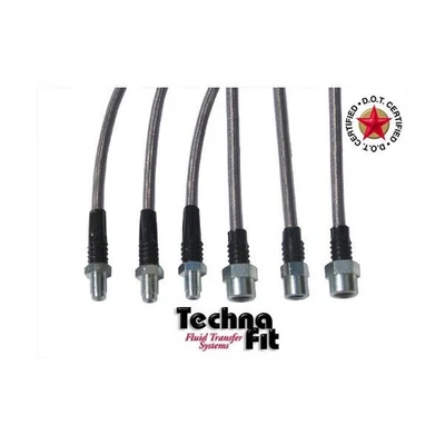 For 2012-2019 FIAT 500 Front Rear Techna-Fit Stainless Steel Braided Brake Lines - Image 1 of 4