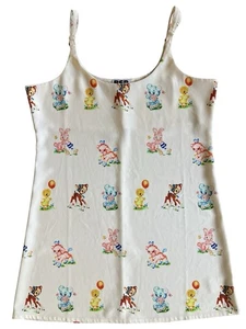 BSR By Samii Ryan Nursery Animals XL Slip Dress Kawaii Y2K Retro Kitsch Babycore - Picture 1 of 8