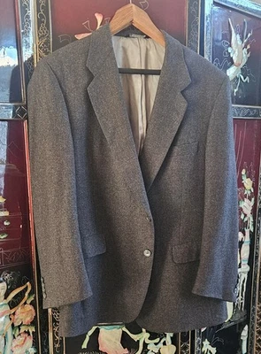 Blazer Saks Fifth Avenue 100 % cachemir para hombre 46R gris hecho en la Unión en EE. UU. de colección Foto 1 de 4