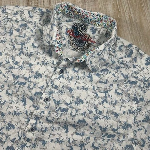 Robert Graham Mens Size Large Nichols Floral Short Sleeve Button Up Shirt AOP - Picture 1 of 6