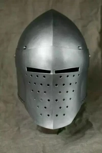 Casco de bascinet de combate medieval de acero calibre 18 Griffon PG023 personalizado SCA HNB - Imagen 1 de 4