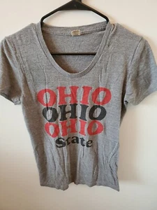 Ohio State grau niedriger Kragen grau Damen T-Shirt Small - Bild 1 von 3