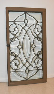 Antique Beveled Glass Window Circa 1920's Original Frame - Image 1 of 4