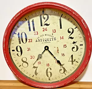 12" X 12" ANTIQUE RED Home Farmhouse Primitive Wall Decor CLOCK WALL DECOR - Picture 1 of 4