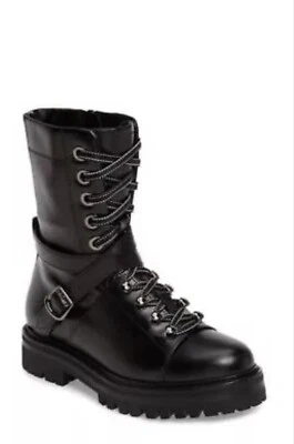 BOTAS DE MOTOCICLISTA DE COMBATE VALENTINO GARAVANI Rockstud de cuero negro UE 40.5, 10.5 Foto 1 de 4