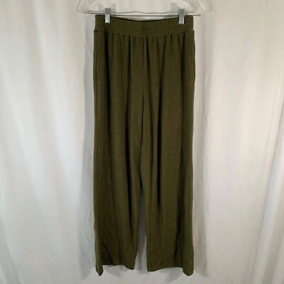 Pantalones para mujer C&C California pequeños verdes de felpa suaves elásticos tiro alto Foto 1 de 4