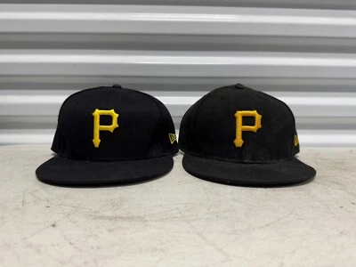 2Pcs Vintage Pittsburgh Pirates Hat Fitted 7 5/8 New Era 50.6cm Diamond Wool - Image 1 of 4
