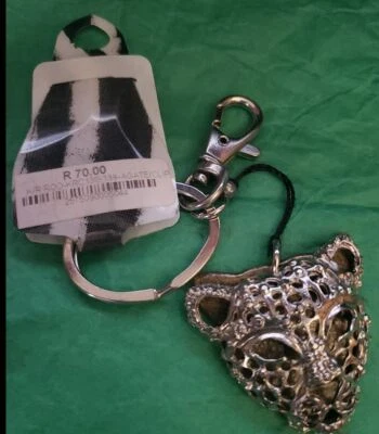  Llavero Corazón Estampado Animal Leopardo Guepardo Tono Plateado Foto 1 de 3