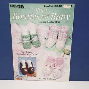 MORE BOOTIES FOR BABY 9 Crochet Patterns - Leisure Arts Leaflet 2242 - Picture 1 of 2