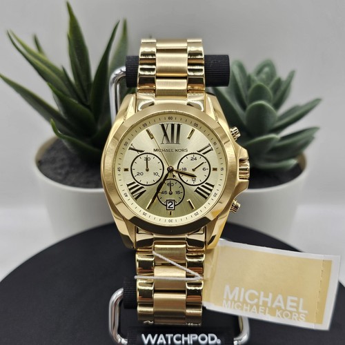 NUOVO OROLOGIO DA DONNA MICHAEL KORS MK5605 BRACCIALE TONO ORO QUADRANTE ORO CASSA ORO