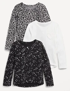 Old Navy Kids Girls Size XXL ~ 3 Pack Softest Long Sleeve T-shirt Tee NWT $39 - Picture 1 of 3