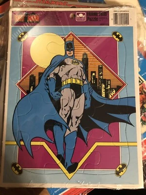 Vintage 1989 Batman Puzzle Frame Tray DC Comics Golden 12 Piece Puzzle NEW - Image 1 of 2