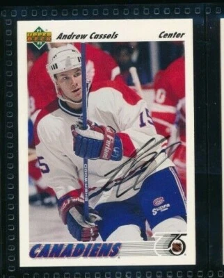 1991-92 Upper Deck #379 Andrew Cassels Montreal Canadiens signed autograph - Image 1 of 2