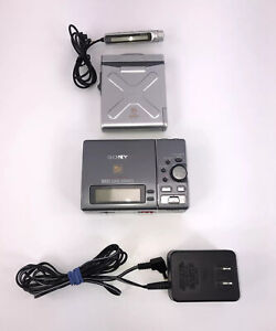 Lot2: Sony Mz-R3 & Mz-Ep11 Minidisc Walkman w/Remote, Ac Adapter, 1x Md *Tested!
