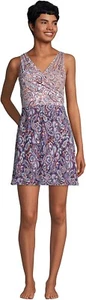 NWT Lands' End Women Tummy Control Surplice Wrap Swimdress Size 24W $150 HH240 - Picture 1 of 5