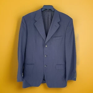 Canali Men’s 42R Navy Pinstripe Suit Jacket 100% Wool Made in Italy - Picture 1 of 14