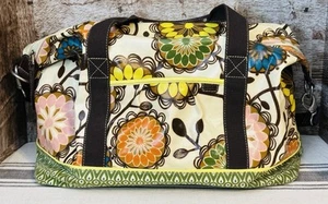 FOSSIL Key Per Floral Bag XL Utility Tote Flowers Shopper Travel Canvas - Picture 1 of 11
