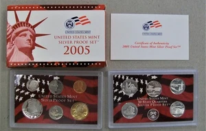 2005 US SILVER 10 COIN PROOF SET WITH STATE QUARTERS IN US MINT PACKAGING - Picture 1 of 1