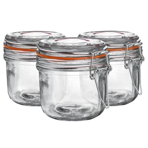 Glass Storage Food Preserve Preserving Clip Top Airtight Jar 200ml x6 - Picture 1 of 7