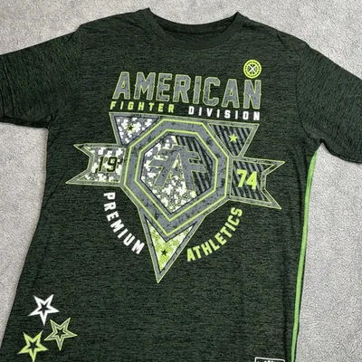 Camiseta American Fighter Training Premium Hombre S Gris Carbón Verde Lima Hebilla Foto 1 de 4
