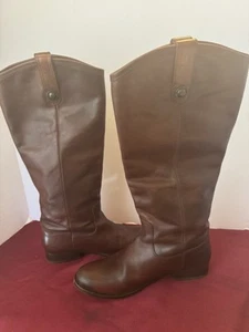 Frye Melissa Button 2 Damen 15,5" Lederstiefel Mahagoni Größe 7 - Bild 1 von 14