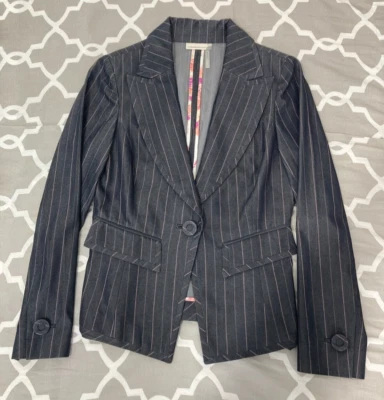 Mujer CLASSIQUES ENTIER Talla Chaqueta Blazer 0 Petite Negra Gris Rosa Rayas Foto 1 de 4