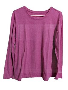 Danskin Now Loose Large Women's Activewear Long Sleeve Shirt Top Blouse Pink