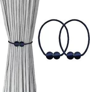2 Pack Magnetic Curtain Tiebacks, Decorative Curtain Holdbacks for Window Décor - Picture 1 of 4