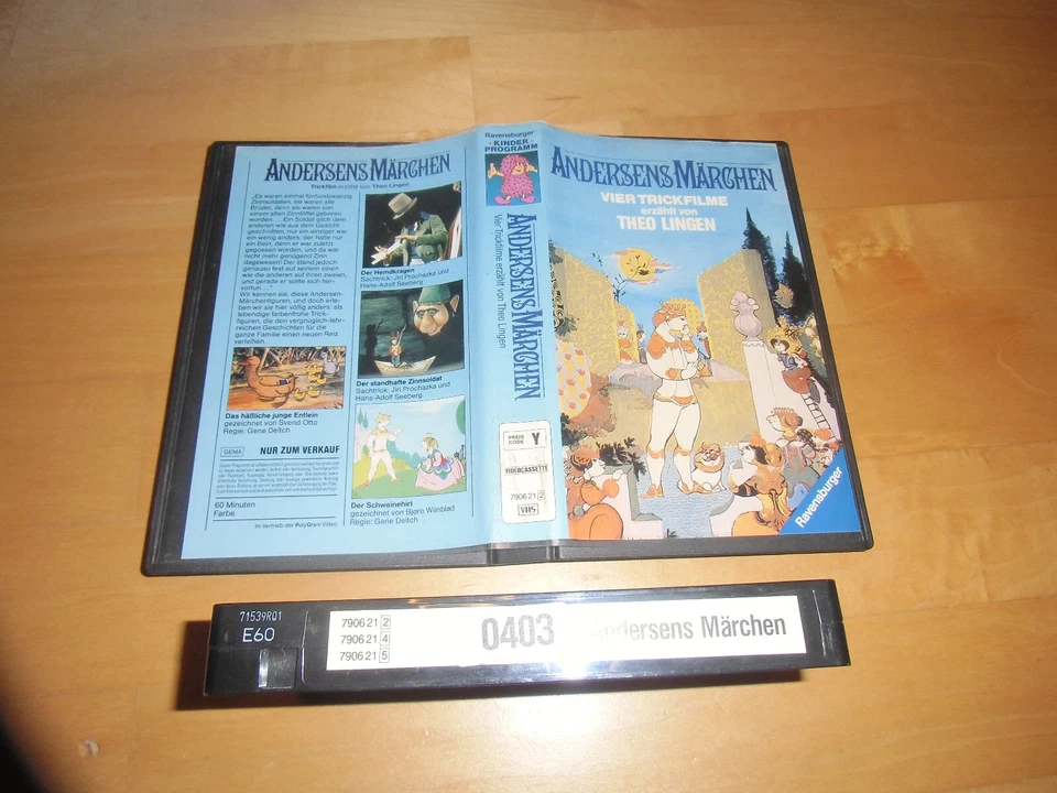 Andersens Märchen, 4 Märchen erzählt von Theo Lingen, VHS Rarität, Ravensburger - Bild 1 von 1