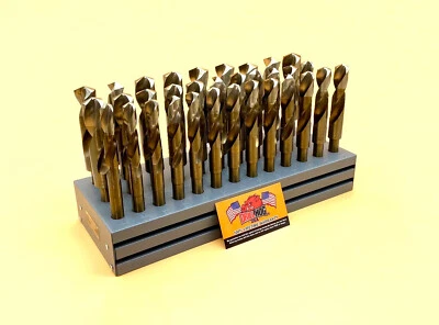 33 Pc Silver & Deming Drill Bit Set 1/2" to 1" Cobalt M42 Drill Hog® Warranty - Image 1 of 4