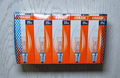 10 x Osram E14 25W klar Classic B Glühlampe Glühbirne dimmbar Kein LED SES Kerze - Bild 1 von 2