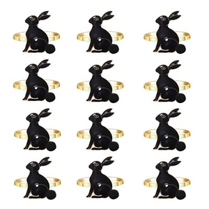 Easter Napkin Rings For Easter Party Cute Rhinestone Bunny Carrot Napkin Rings S - Picture 1 of 5